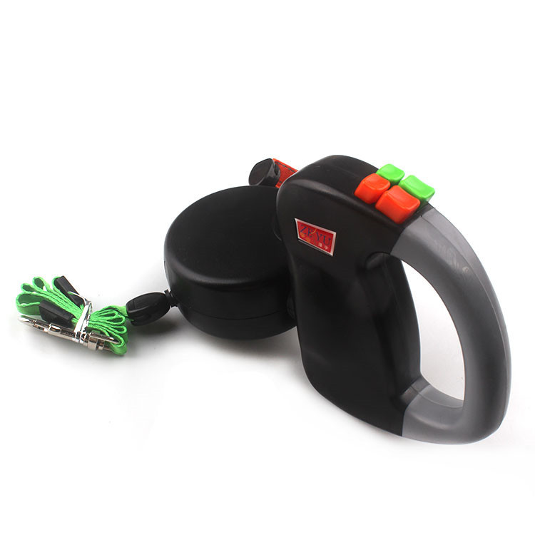 ORELIS dual retractable dog leash in black