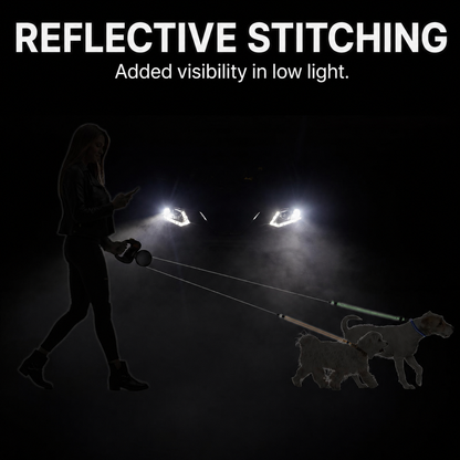 ORELIS Dual Retractable Dog Leash for Two Dogs