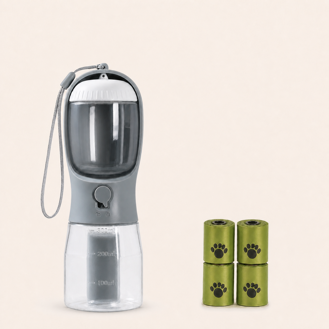 ORELIS 300ml Gray bottle with 4 extra waste-bag rolls