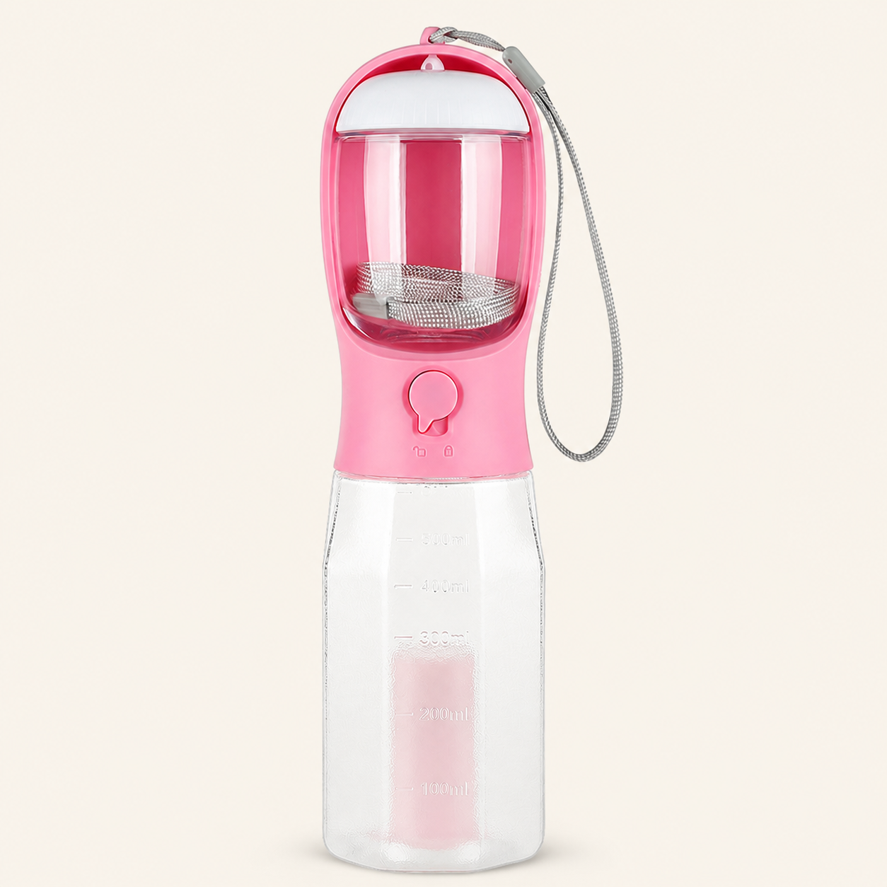 ORELIS 600ml Pink bottle with one starter waste-bag roll included
