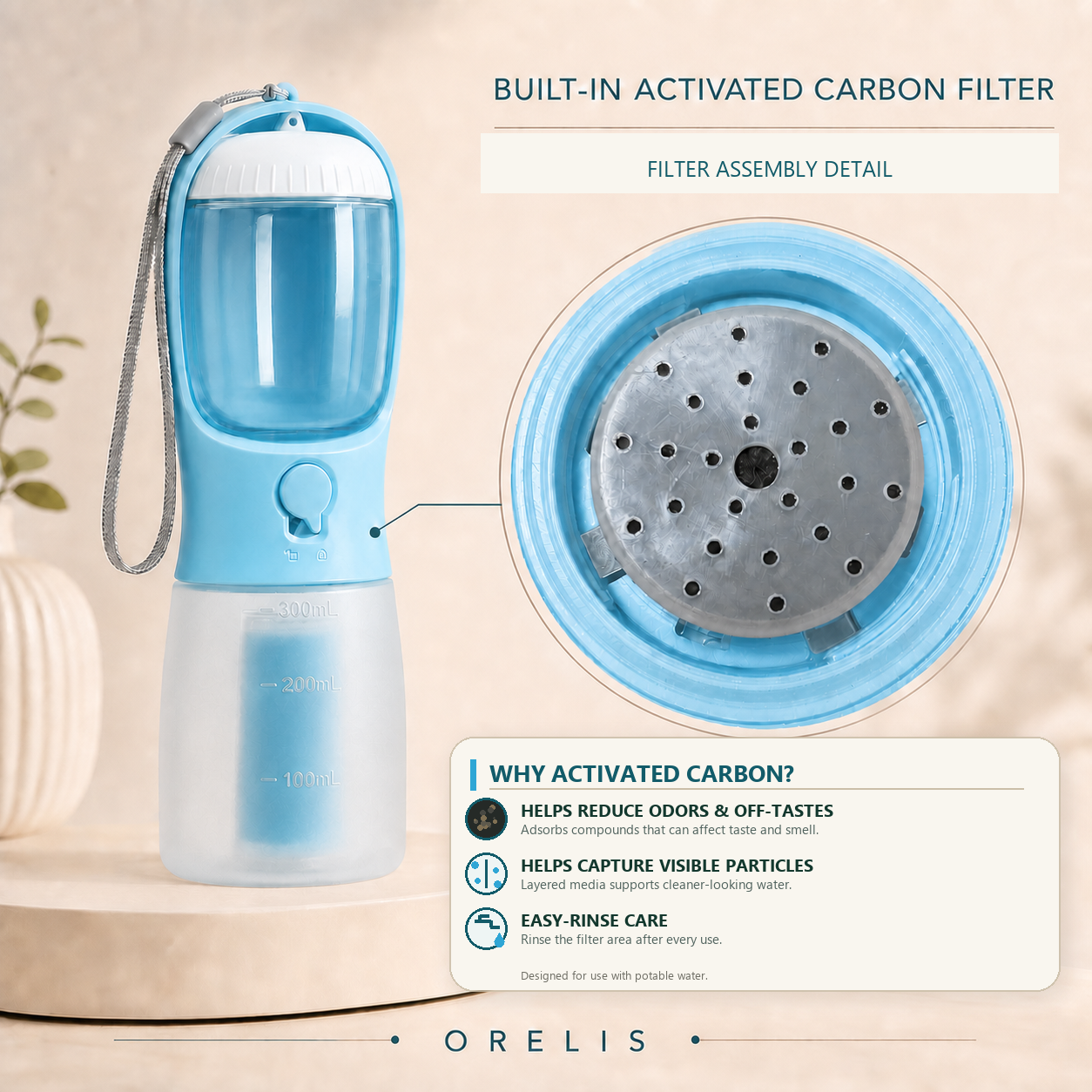 ORELIS built-in activated-carbon filter component