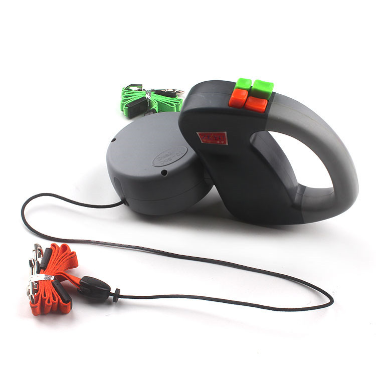ORELIS dual retractable dog leash in gray
